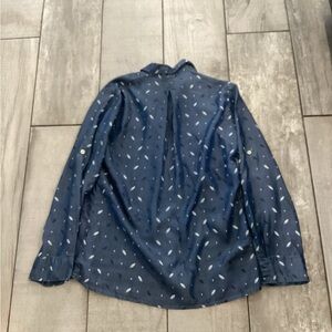 Just Living Navy Blue Patterned Casual Shirtsize xsmall